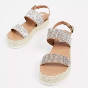 Steve Madden Catia flat sandals in rhinestone